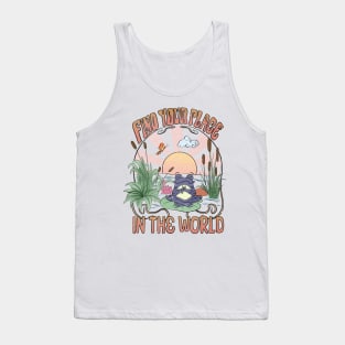 "Find Your Place in the World" Yogi Frog Tank Top